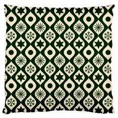 Green Ornate Christmas Pattern Large Cushion Case (one Side) by patternstudio