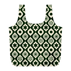 Green Ornate Christmas Pattern Full Print Recycle Bags (l)  by patternstudio