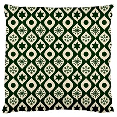 Green Ornate Christmas Pattern Standard Flano Cushion Case (two Sides)