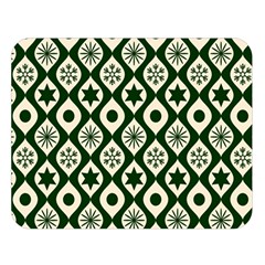 Green Ornate Christmas Pattern Double Sided Flano Blanket (large)  by patternstudio