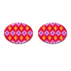 Texture Surface Orange Pink Cufflinks (oval) by Celenk
