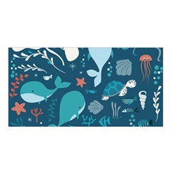 Cool Sea Life Pattern Satin Shawl by Bigfootshirtshop