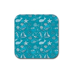 Fun Everyday Sea Life Rubber Coaster (square)  by Bigfootshirtshop