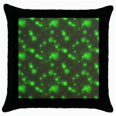 Neon Green Bubble Hearts Throw Pillow Case (black) by PodArtist