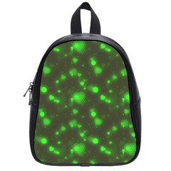 Neon Green Bubble Hearts School Bag (small) by PodArtist