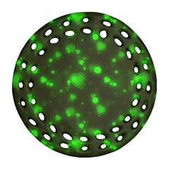 Neon Green Bubble Hearts Ornament (round Filigree) by PodArtist