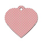 Sexy red and white polka dot Dog Tag Heart (One Side) Front