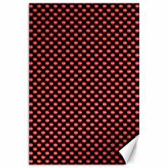 Sexy Red And Black Polka Dot Canvas 12  X 18  