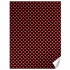 Sexy Red And Black Polka Dot Canvas 36  X 48   by PodArtist