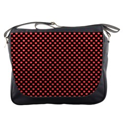 Sexy Red And Black Polka Dot Messenger Bags by PodArtist