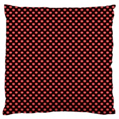 Sexy Red And Black Polka Dot Large Flano Cushion Case (two Sides) by PodArtist