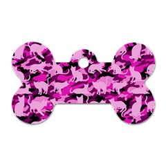 Hot Pink Catmouflage Camouflage Dog Tag Bone (one Side) by PodArtist