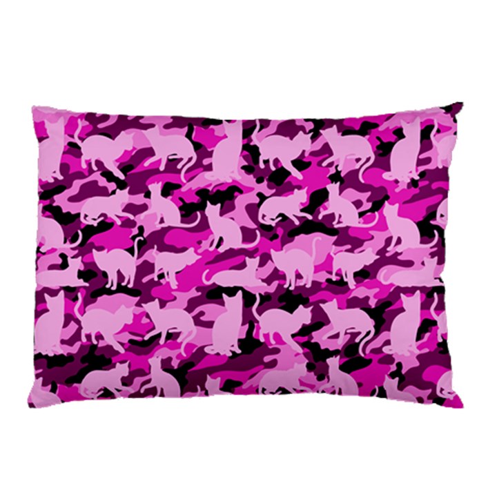 Hot Pink Catmouflage Camouflage Pillow Case