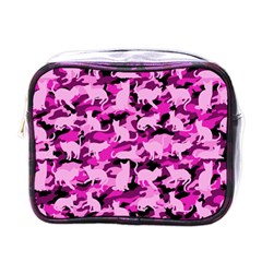 Hot Pink Catmouflage Camouflage Mini Toiletries Bags by PodArtist