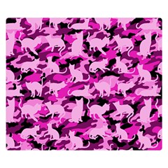 Hot Pink Catmouflage Camouflage Double Sided Flano Blanket (small)  by PodArtist