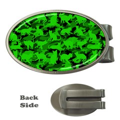 Bright Neon Green Catmouflage Money Clips (oval)  by PodArtist