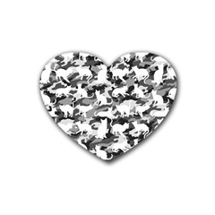 Black And White Catmouflage Camouflage Heart Coaster (4 Pack)  by PodArtist