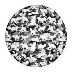 Black And White Catmouflage Camouflage Ornament (round Filigree) by PodArtist