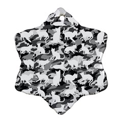 Black And White Catmouflage Camouflage Snowflake Ornament (two Sides) by PodArtist