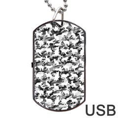 Black And White Catmouflage Camouflage Dog Tag Usb Flash (two Sides) by PodArtist