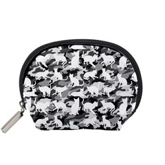 Black And White Catmouflage Camouflage Accessory Pouches (small)  by PodArtist