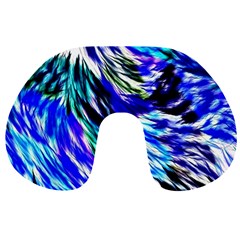 Abstract Background Blue White Travel Neck Pillows by Celenk