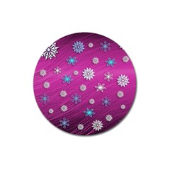 Snowflakes 3d Random Overlay Magnet 3  (round) by Celenk