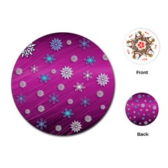 Snowflakes 3d Random Overlay Playing Cards (round)  by Celenk