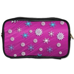 Snowflakes 3d Random Overlay Toiletries Bags 2-side by Celenk