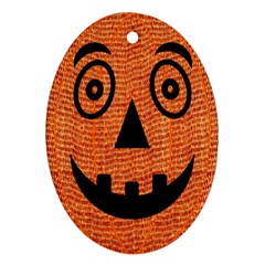Fabric Halloween Pumpkin Funny Ornament (oval) by Celenk