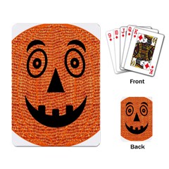 Fabric Halloween Pumpkin Funny Playing Card by Celenk