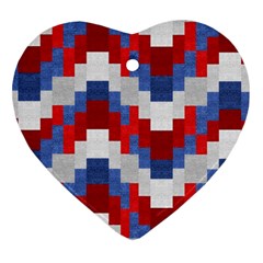 Texture Textile Surface Fabric Heart Ornament (two Sides) by Celenk