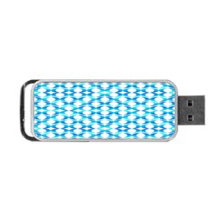 Fabric Geometric Aqua Crescents Portable Usb Flash (two Sides) by Celenk