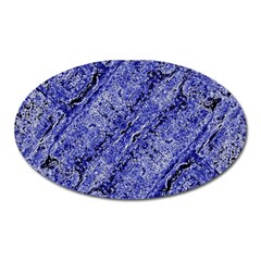 Texture Blue Neon Brick Diagonal Oval Magnet by Celenk