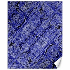 Texture Blue Neon Brick Diagonal Canvas 11  X 14   by Celenk