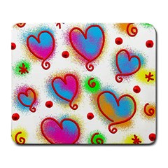 Love Hearts Shapes Doodle Art Large Mousepads