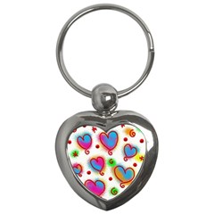 Love Hearts Shapes Doodle Art Key Chains (heart)  by Celenk