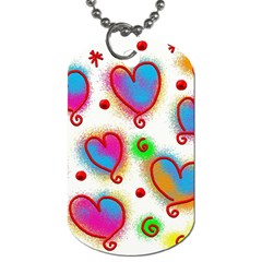 Love Hearts Shapes Doodle Art Dog Tag (one Side) by Celenk