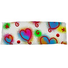 Love Hearts Shapes Doodle Art Body Pillow Case (dakimakura) by Celenk