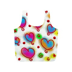 Love Hearts Shapes Doodle Art Full Print Recycle Bags (s)  by Celenk