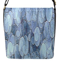 Bubbles Texture Blue Shades Flap Messenger Bag (s) by Celenk