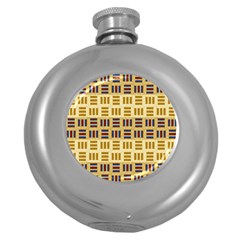 Textile Texture Fabric Material Round Hip Flask (5 Oz)