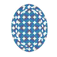 Geometric Dots Pattern Rainbow Oval Filigree Ornament (two Sides) by Celenk