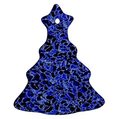 Texture Structure Electric Blue Christmas Tree Ornament (two Sides) by Celenk