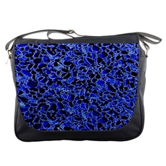 Texture Structure Electric Blue Messenger Bags by Celenk