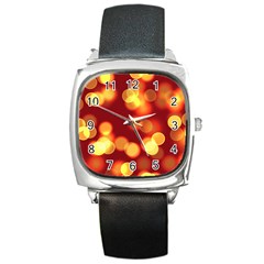 Soft Lights Bokeh 4 Square Metal Watch