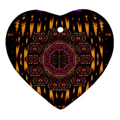 A Flaming Star Is Born On The  Metal Sky Ornament (heart) by pepitasart