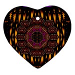 A Flaming Star Is Born On The  Metal Sky Heart Ornament (Two Sides) Back