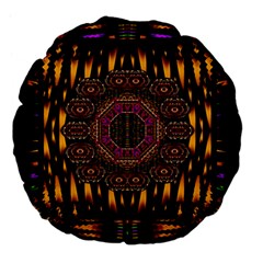 A Flaming Star Is Born On The  Metal Sky Large 18  Premium Flano Round Cushions by pepitasart