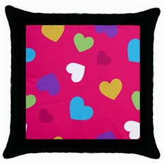 Valentine s Day Pattern Throw Pillow Case (black) by Bigfootshirtshop